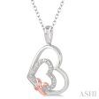 1 50 Ctw Round Cut Diamond Heart Pendant in Sterling Silver with Chain Online