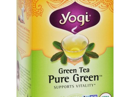 Yogi Organic Pure Green Herbal Tea - 16 Tea Bags - Case Of 6 Online Sale