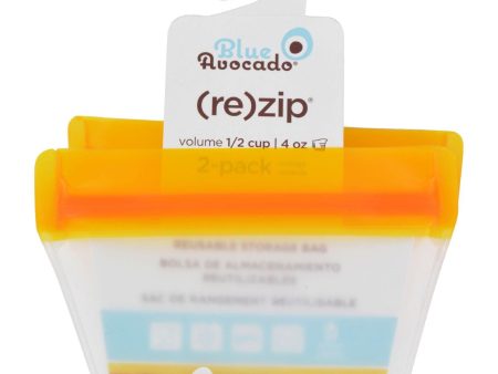 Blue Avocado Bag - Re-zip - Half Cup - Orange - 2 Pack on Sale