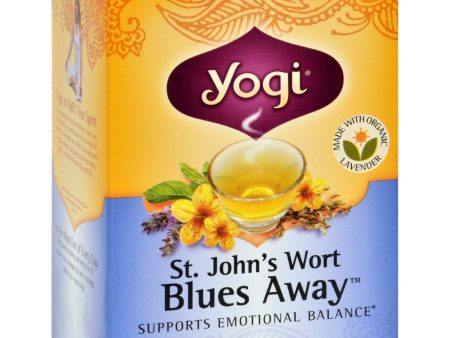 Yogi Blues Away Herbal Tea Caffeine Free St. John s Wort - 16 Tea Bags - Case Of 6 For Discount