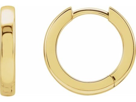 14K Yellow Hinged 14 mm Hoop Earring Sale