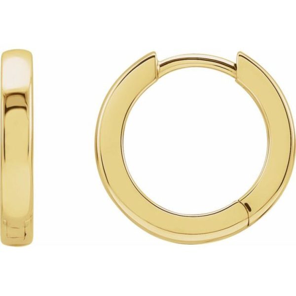 14K Yellow Hinged 14 mm Hoop Earring Sale