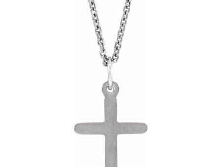 14K White Cross 18  Necklace Supply