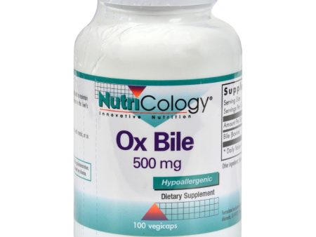 Nutricology Ox Bile - 500 Mg - 100 Vegetarian Capsules Discount