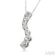 1 10 Ctw Swirl Journey Diamond Pendant in 10K White Gold with Chain Supply