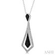 1 10 Ctw Round Cut Black Diamond Fashion Pendant in Sterling Silver with Chain For Cheap