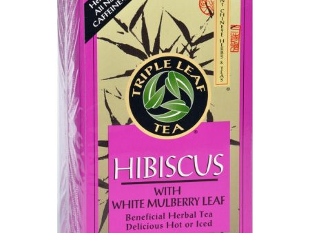 Triple Leaf Tea - Hibiscus - White Mulberry - 20 Tea Bags - 1 Case For Cheap