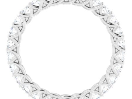 14K White 1 3 8 CTW Natural Diamond Eternity Band Fashion