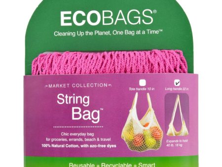 Ecobags String Bag - Long Handle Fuscia - 8 In X 8 In - Case Of 10 For Cheap