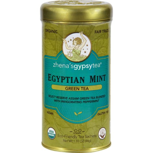 Zhena s Gypsy Tea Organic Egyptian Mint - Case Of 6 - 22 Bags For Cheap