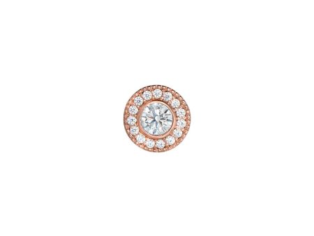 Rose Gold Finish Finish Sterling Silver Micropave Round Simulated Diamond Charm with Simulated Diamonds for BL2300B Online Hot Sale