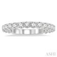 1 2 ctw Lattice Round Cut Diamond Wedding Band in 14K White Gold Cheap