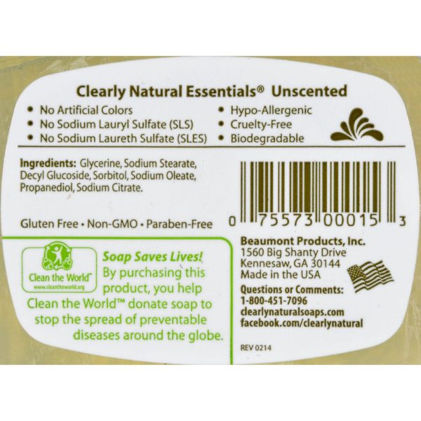 Clearly Natural Glycerine Bar Soap Unscented - 4 Oz Online