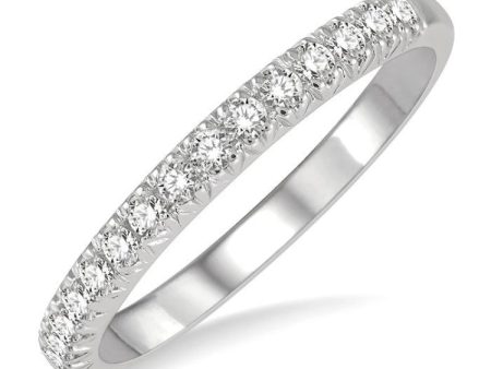 1 4 ctw 15Stones Round Cut Diamond Wedding Band in 14K White Gold Discount