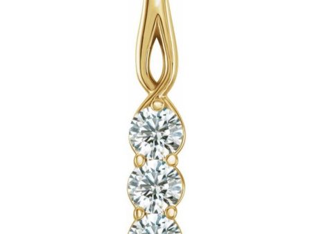 14K Yellow 1 4 CTW Natural Diamond Three-Stone Pendant Supply