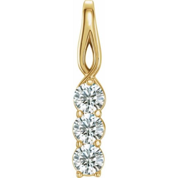 14K Yellow 1 4 CTW Natural Diamond Three-Stone Pendant Supply