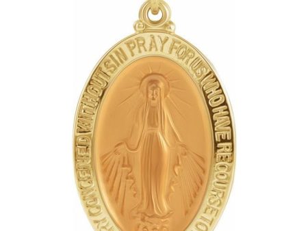 14K Yellow 23x16 mm Oval Miraculous Medal For Discount