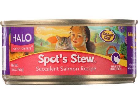 Halo Purely For Pets Cat Food - Spots Stew - Succulent Salmon - 5.5 Oz - Case Of 12 For Discount