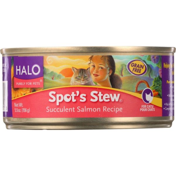 Halo Purely For Pets Cat Food - Spots Stew - Succulent Salmon - 5.5 Oz - Case Of 12 For Discount