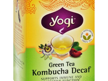 Yogi Herbal Green Tea Caffeine Free Kombucha - 16 Tea Bags - Case Of 6 Sale