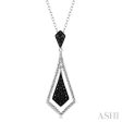 1 10 Ctw Round Cut Black Diamond Fashion Pendant in Sterling Silver with Chain For Cheap