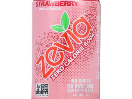 Zevia Soda - Zero Calorie - Strawberry - Can -  6-12 Oz - Case Of 4 Discount