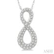 1 4 Ctw Round Cut Diamond Infinity Pendant With Chain in 14K White Gold For Cheap