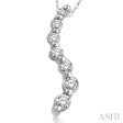 1 10 Ctw Swirl Journey Diamond Pendant in 10K White Gold with Chain Supply