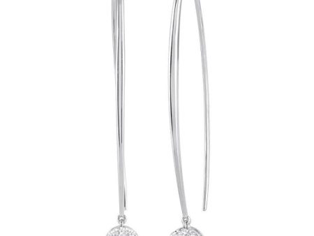 1 2 ctw Round Dangler Lovebright Diamond Earring in 14K White Gold Online