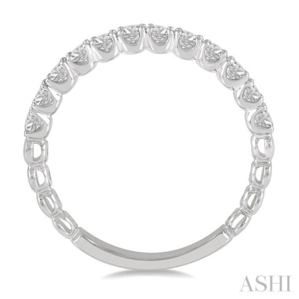 1 2 ctw Lattice Round Cut Diamond Wedding Band in 14K White Gold Cheap