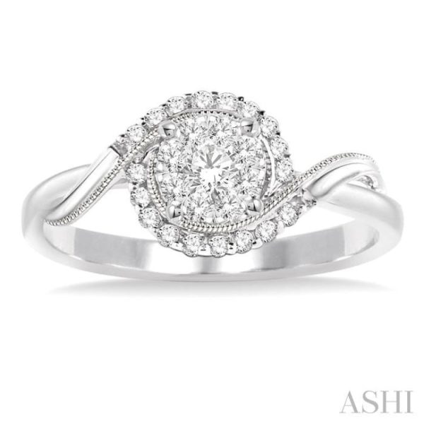 1 3 Ctw Round Cut Diamond Lovebright Engagement Ring in 14K White Gold Online now