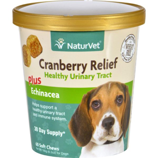 Naturvet Cranberry Relief - Plus Echinacea - Dogs - Cup - 60 Soft Chews For Sale