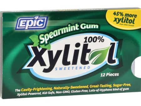 Epic Dental Spearmint Gum - Xylitol Sweetened - Case Of 12 - 12 Pack Online now