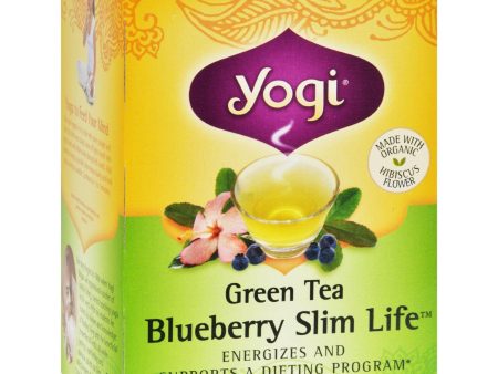 Yogi Green Slim Life Herbal Tea Blueberry - 16 Tea Bags - Case Of 6 Hot on Sale