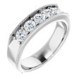 14K White 1 CTW Natural Diamond Milgrain Band on Sale