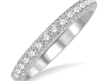 1 3 ctw 15Stones Round Cut Diamond Wedding Band in 14K White Gold Hot on Sale