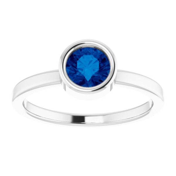 Platinum 5.5 mm Natural Blue Sapphire Ring Sale