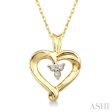 1 20 Ctw Round Cut Diamond Heart Pendant in 10K Yellow Gold with Chain Fashion