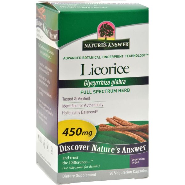 Nature s Answer Licorice Root - 90 Vegetarian Capsules Supply