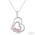 1 50 Ctw Round Cut Diamond Heart Pendant in Sterling Silver with Chain Online