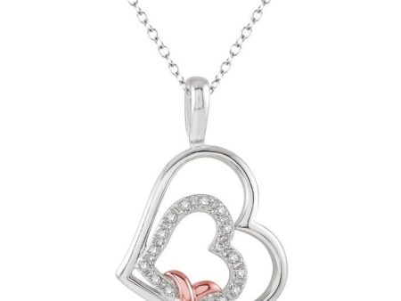 1 50 Ctw Round Cut Diamond Heart Pendant in Sterling Silver with Chain Online