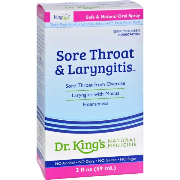 King Bio Homeopathic Sore Throat And Laryngitis Reliever - 2 Fl Oz For Cheap