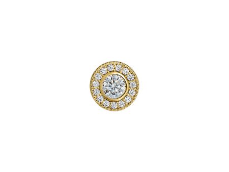 Gold Finish Finish Sterling Silver Micropave Round Simulated Diamond Charm with Simulated Diamonds for BL2300B Online Sale