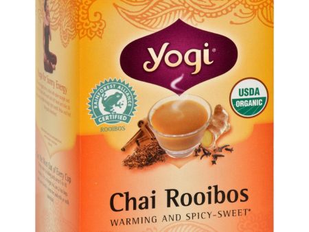 Yogi Organic Herbal Tea Caffeine Free Chai Rooibos - 16 Tea Bags - Case Of 6 Sale