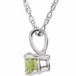 14K White 3 mm Imitation Peridot Youth Solitaire 14  Necklace For Cheap