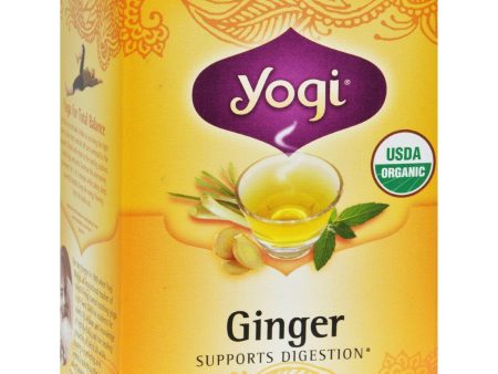 Yogi Organic Herbal Tea Caffeine Free Ginger - 16 Tea Bags - Case Of 6 Hot on Sale