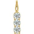 14K Yellow 3 4 CTW Natural Diamond Three-Stone Pendant For Sale