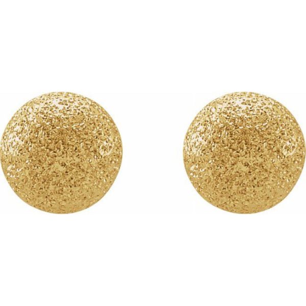 14K Yellow 4 mm Stardust Ball Earrings Fashion