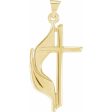 14K Yellow Methodist Cross Pendant Discount