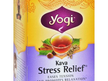 Yogi Kava Stress Relief Herbal Tea Caffeine Free - 16 Bag - Case Of 6 Online Sale